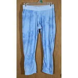 Nike Blue Running Training Cropped Leggings Watercolor Athletic Yoga Women's M
